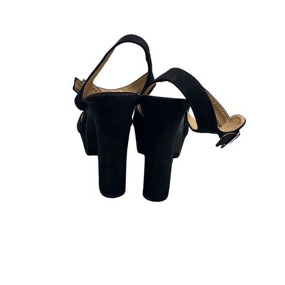 CANDIE’S Women’s Peep Toe Black Block Heel Sandals Size 8.5 - Picture 2 of 11